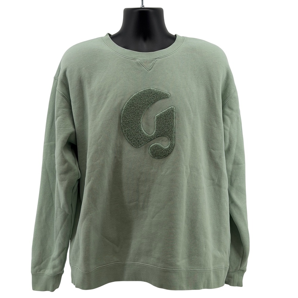 Glossier Sweatshirt Womens XL Embroidered G Logo Patch Crewneck Pullover